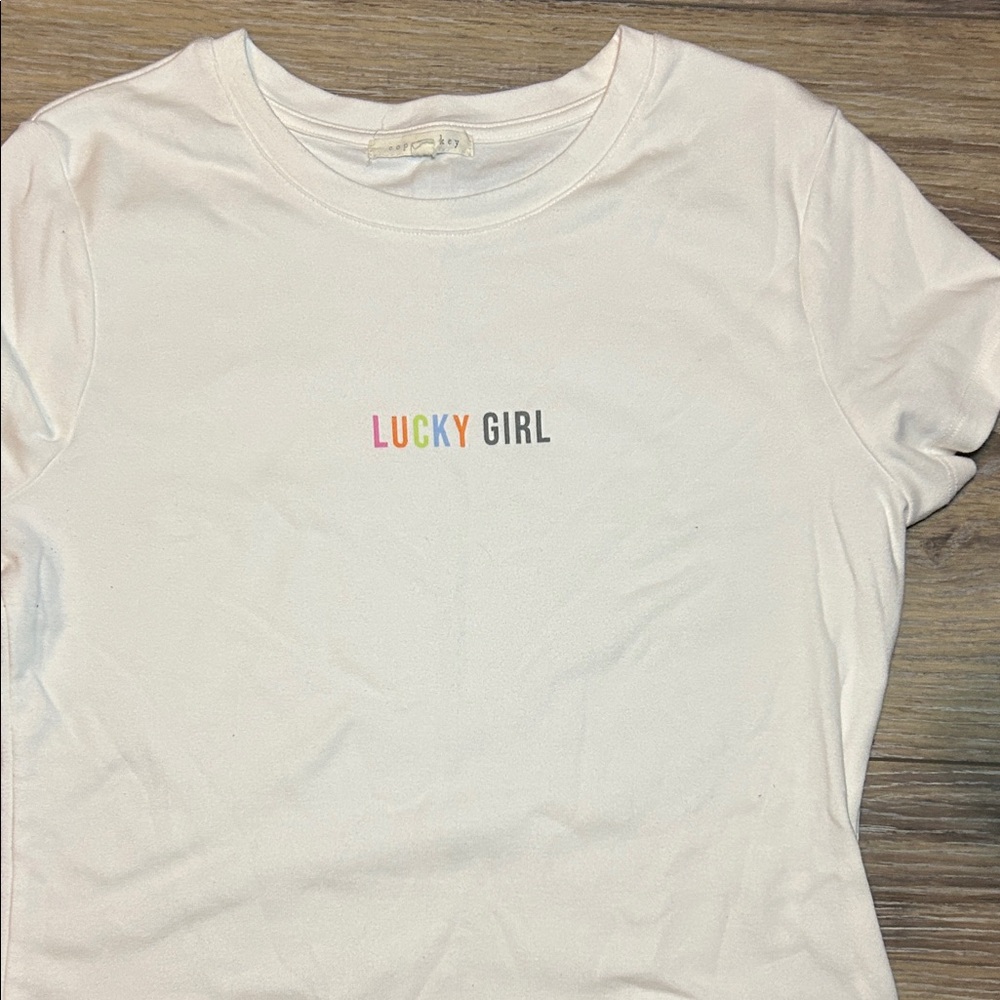 Copper Key White 'Lucky Girl' Tee